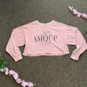 Long Sleeve “Amour” Crop Top